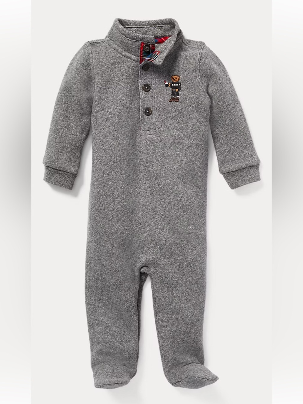 Ralph Lauren Polo Bear Cotton-Blend-Fleece Coverall